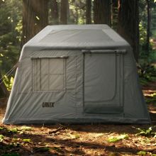 Надувная палатка UNIX Camp Vega 3х2 серый (+ навес)
