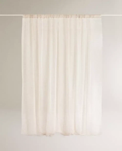 ZARA HOME ПОЛУПРОЗРАЧНАЯ ШТОРА ДВОЙНОЙ ШИРИНЫ, СВЕТЛО-БЕЖЕВЫЙ