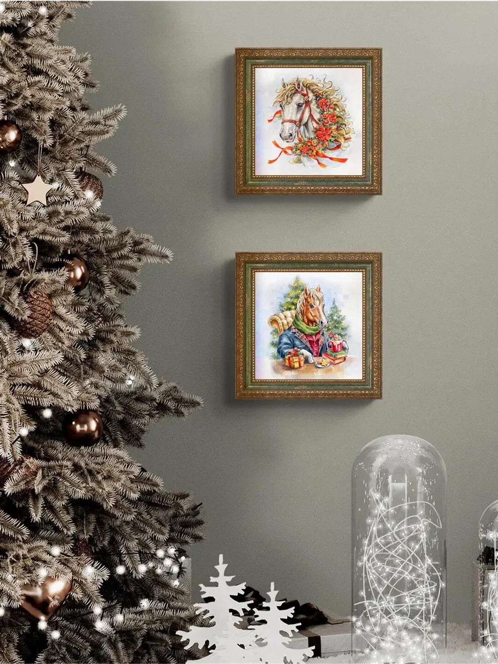 Набор из двух картин "Лошадь - символ 2026 года"