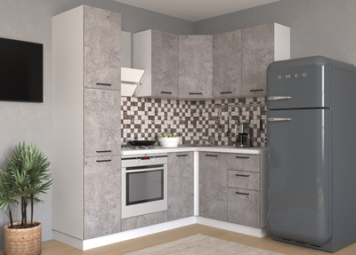 Кухня модульная Техно Комплект №10 1,4х2,0м угловая бетон светлый