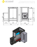 Печь ВЕЗУВИЙ Русичъ «АКВА» 22 (ДТ-4) с баком 40л