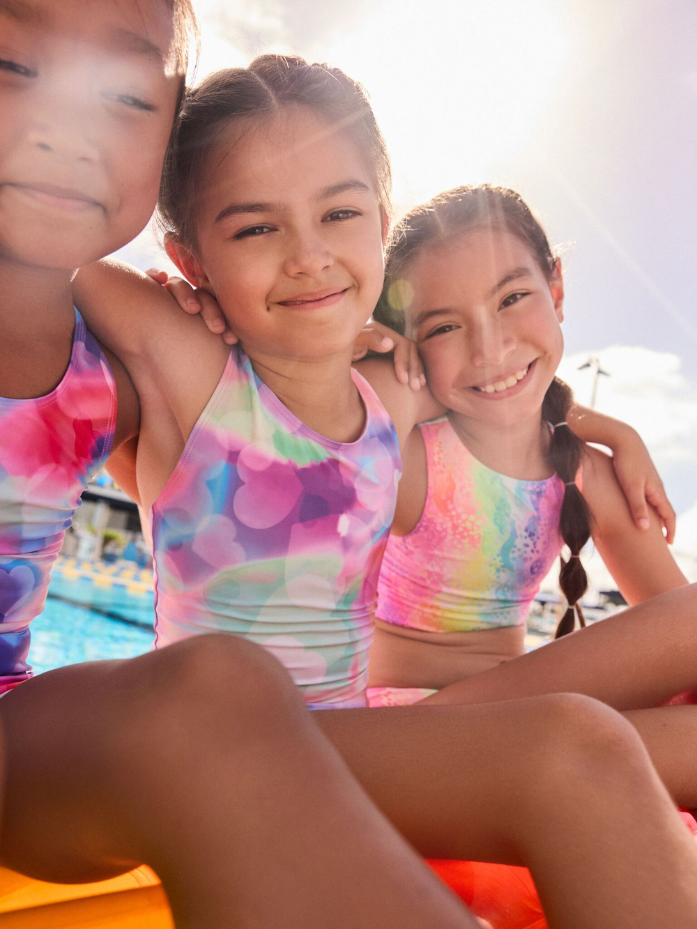 Купальник слитный Next E76-813, Розовый, Голубой