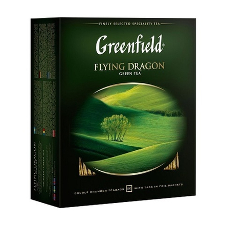 Greenfield зеленый чай Flying Dragon, 100 пакетиков