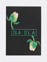 Обложка на паспорт черная "Бутон" OLA OLA