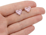 Серьги "Сердце" 11мм, с прозрачными кристаллами