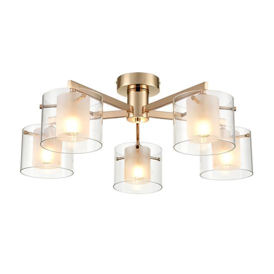 6587/5C MODERNI LN25 91 золото/прозрачный, металл/стекло Люстра потолочная E14 5*40W 220V VERDI