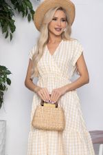 Платье Коста-Рика желтое в клетку П10448 LT Collection
