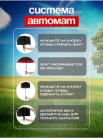 Зонт автомат c системой антиветер женский и мужской большой купол 10 спиц. Цвет синий.