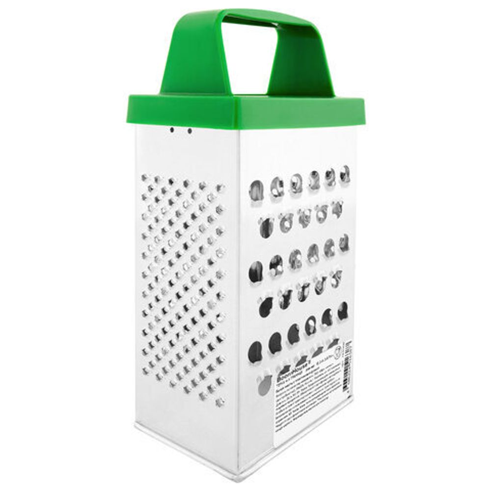 Терка 4 грани 18,2х6,2х8,5 см, белая жесть с пластиковой ручкой, BOOMHOUSE (БумХаус) Basic, 701860