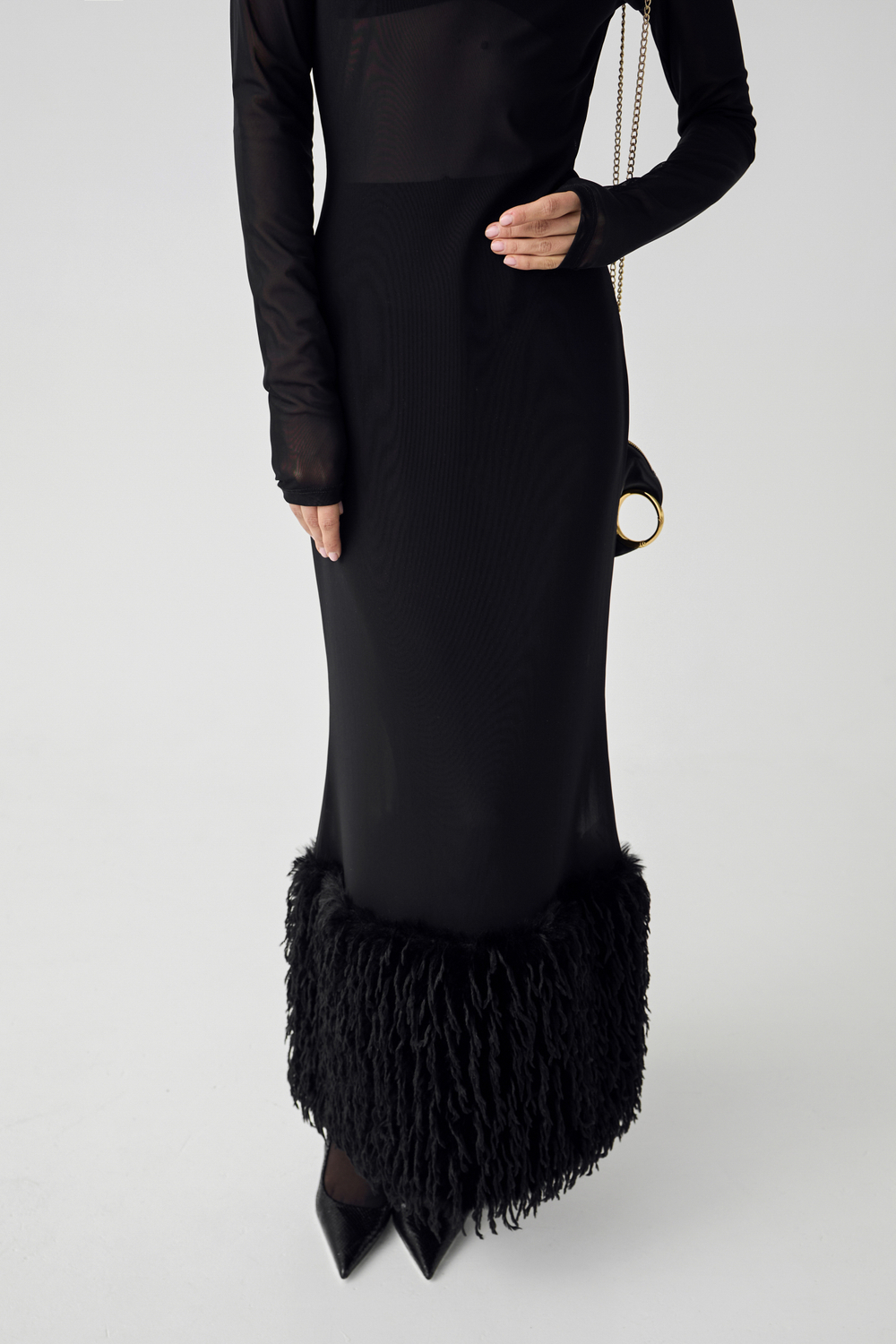 Платье с мехом