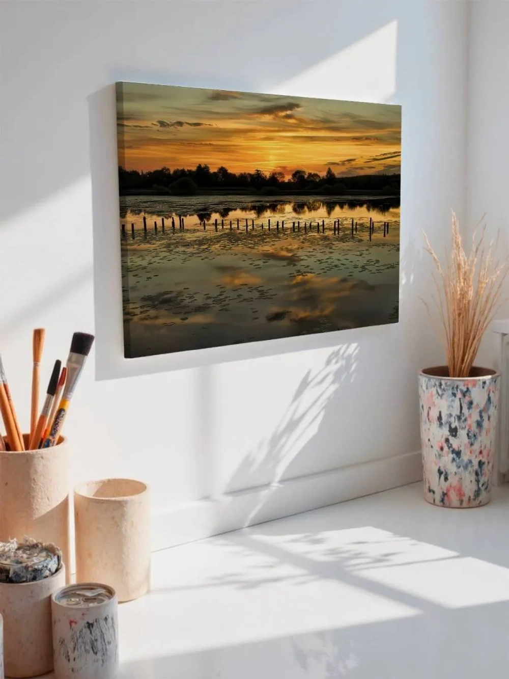 Картина на стену 40 X 50 Озеро на закате
