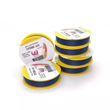 Нить для бисера Tytan 100, №2662, темно-синий, 100 м