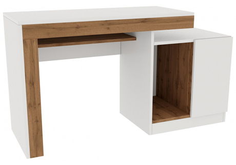 Компьютерный стол Woodville Модена белый, дуб вотан