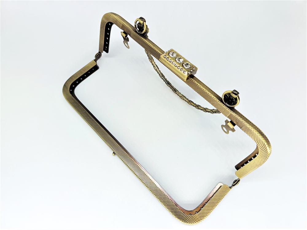 Застежка-фермуар пришивная, р. 20х8 см, бронза