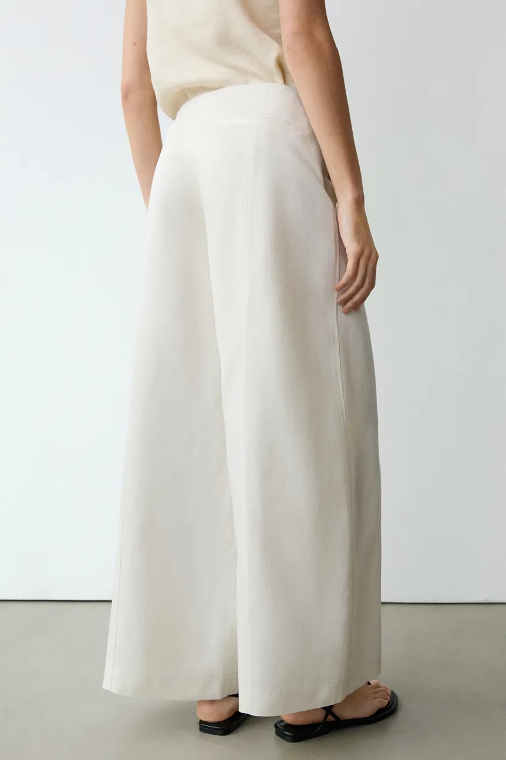 Massimo Dutti Свободные брюки бочкообразного кроя, экрю