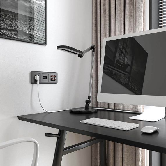 Накладка для двойной розетки Werkel Еthernet RJ-45 графит рифленый W1191104 4690389158704