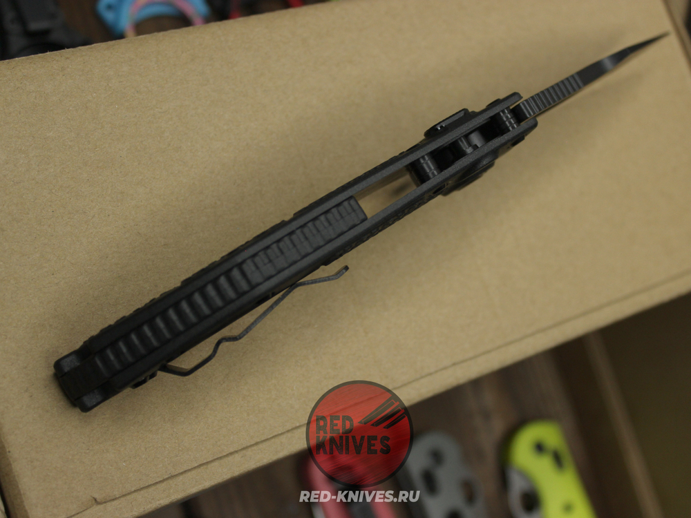 Нож Microtech Stitch Tactical Black + пружина - тактический черный, рукоять нейлон