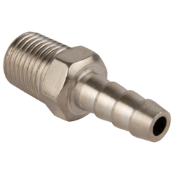 OPT-72008HM Штуцер пневматический ёлочка с обжимным кольцом, внешняя резьба 1/4", 8 мм