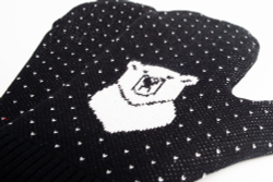 Вязаные варежки "Белый мишка"