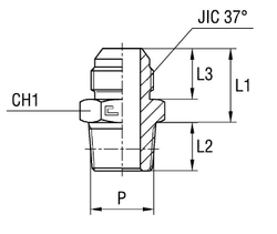 Штуцер FC JIC 1.1/16" NPT3/4"