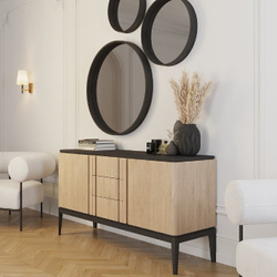 Зеркало круглое Иконс 50 (белый дуб)