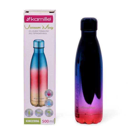 Термобутылка 500 мл. из нержавеющей стали Kamille KM 2206