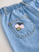 Джинсы с вышивкой для девочки Next E12-748, Синий