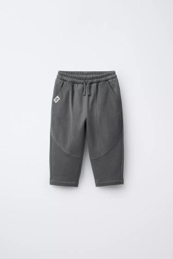 ZARA БРЮКИ ИЗ ВЕЛЬВЕТА И ФУТЕРА, СЕРО-СИНИЙ