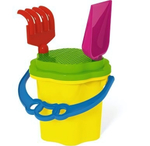 Песочный набор №104 4предм. (ведро-цветок 0,7л. сито, грабли 20см. совок 21см.) (Стеллар)