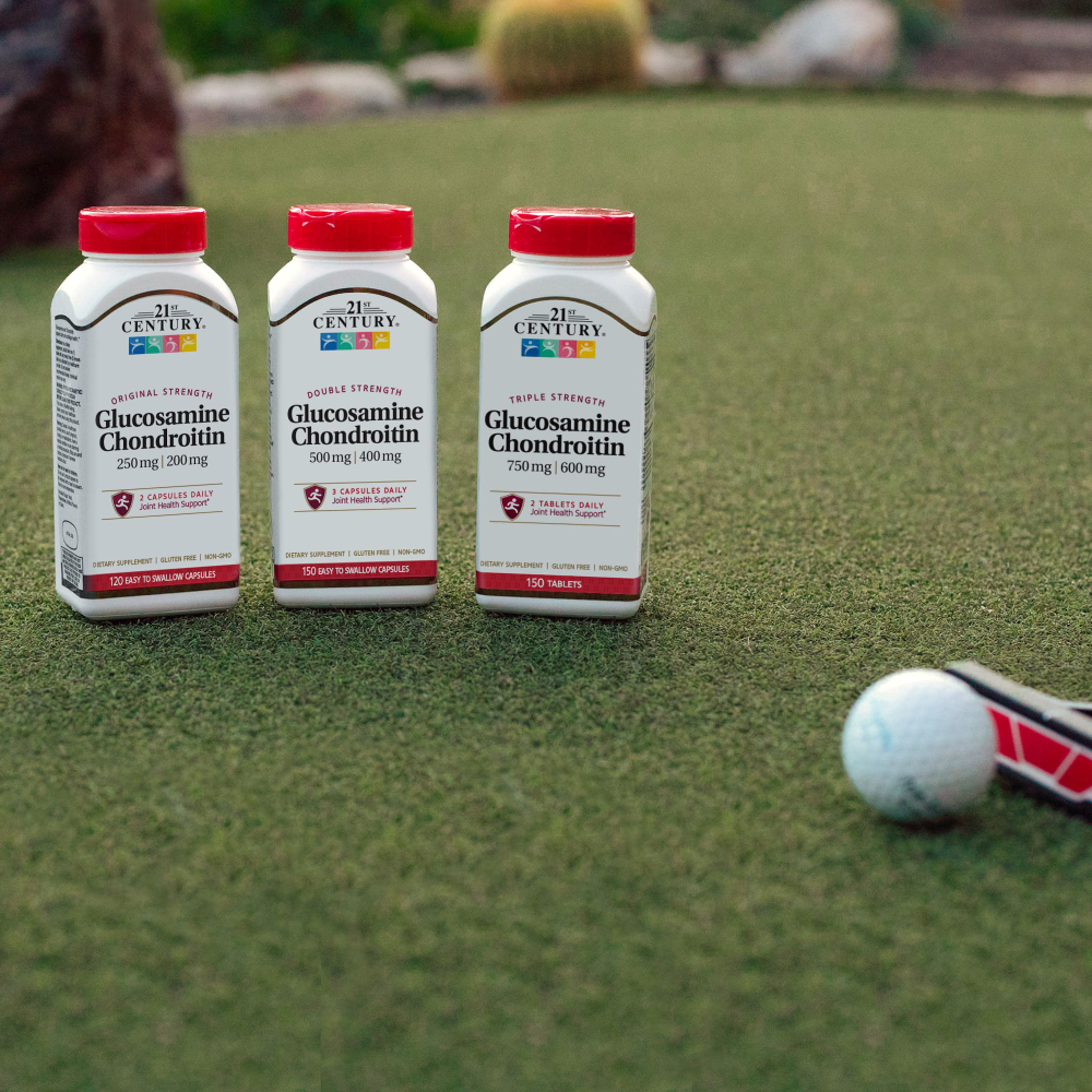 21st Century, глюкозамин и хондроитин, 250 мг/200 мг, 120 капсул, которые легко глотать