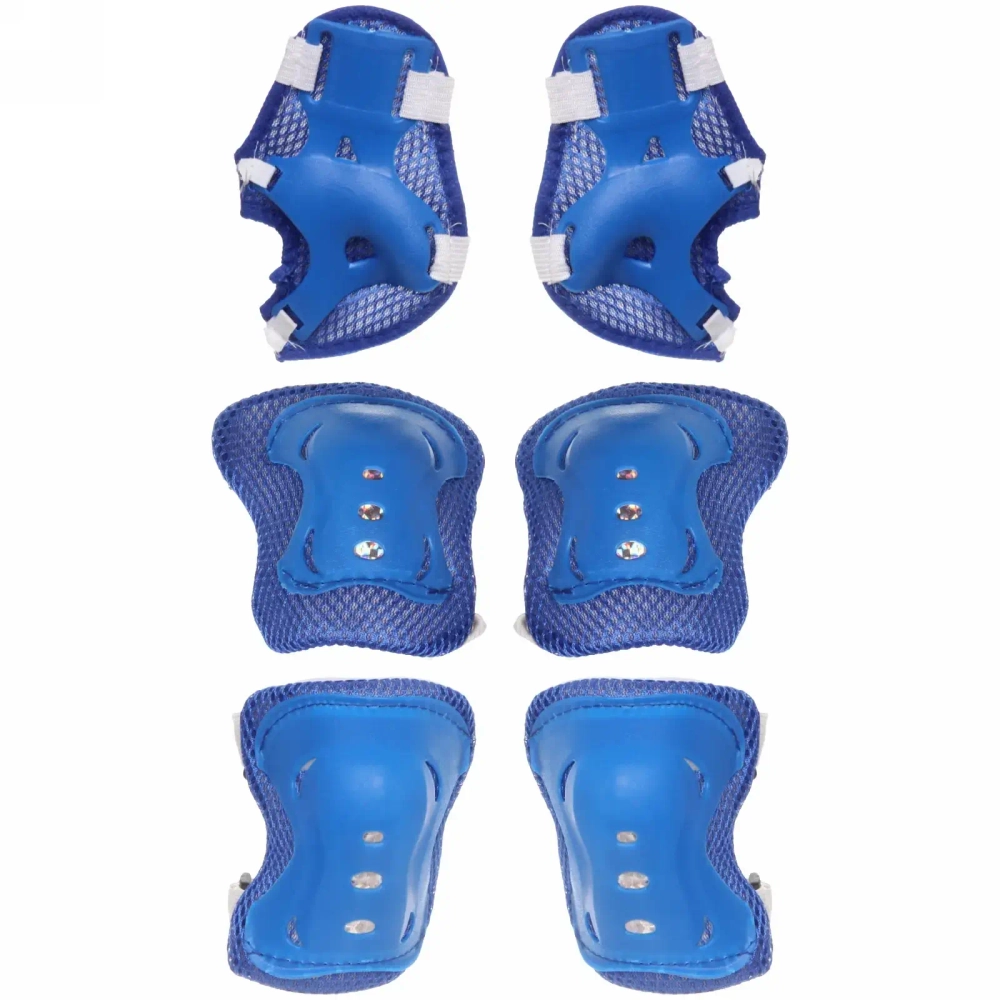 Коньки роликовые раздвижные Happy Star 8812AT в наборе: шлем, защита, размер S (29-33), синий