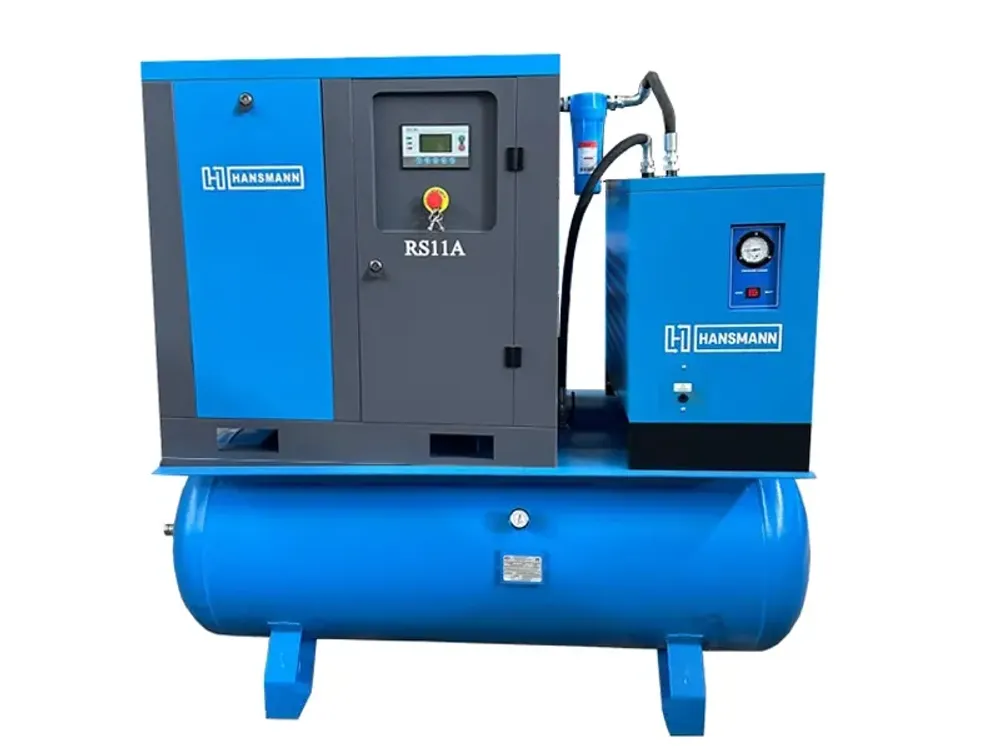 Винтовой компрессор Hansmann RSA 5.5-8-500DR на ресивере 500 литров с осушителем и фильтром