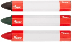 Карандаши строительные восковые набор 3 шт. (черный, зеленый, красный ) 95 мм