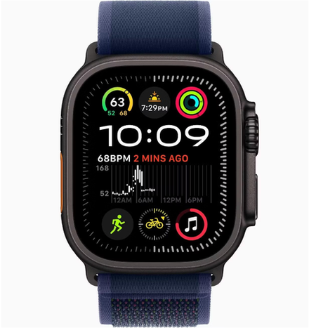 Apple Watch Ultra 2 49mm Черный Титан Ремешок Trail Голубого Цвета