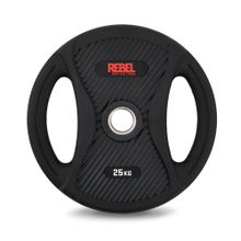 Диск олимпийский обрезиненный с двумя хватами 25 кг REBEL