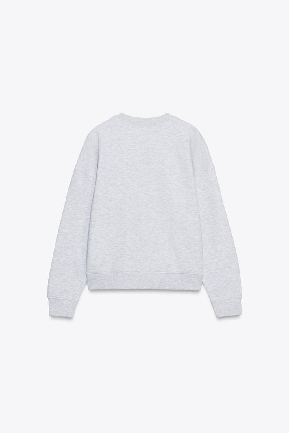 ZARA ТОЛСТОВКА В СТИЛЕ ПРЕППИ, СЕРЫЙ МЕЛАНЖ