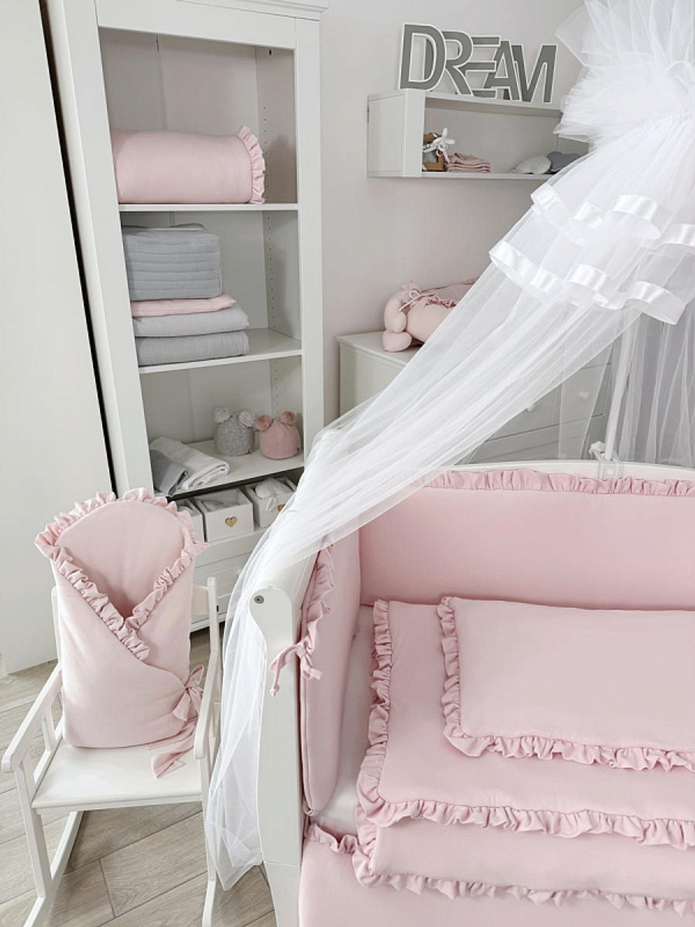 Комплект постельного белья Lepre New Royal Collection 4 предмета 120х90 см розовая пастель