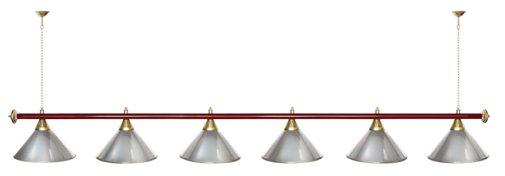 Лампа STARTBILLIARDS 6 пл. (плафоны золотые,штанга золотая,фурнитура золото)