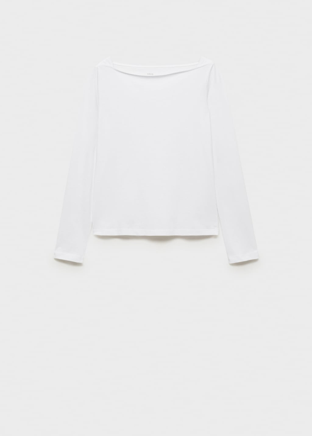 Хлопковый лонгслив с вырезом-лодочкой