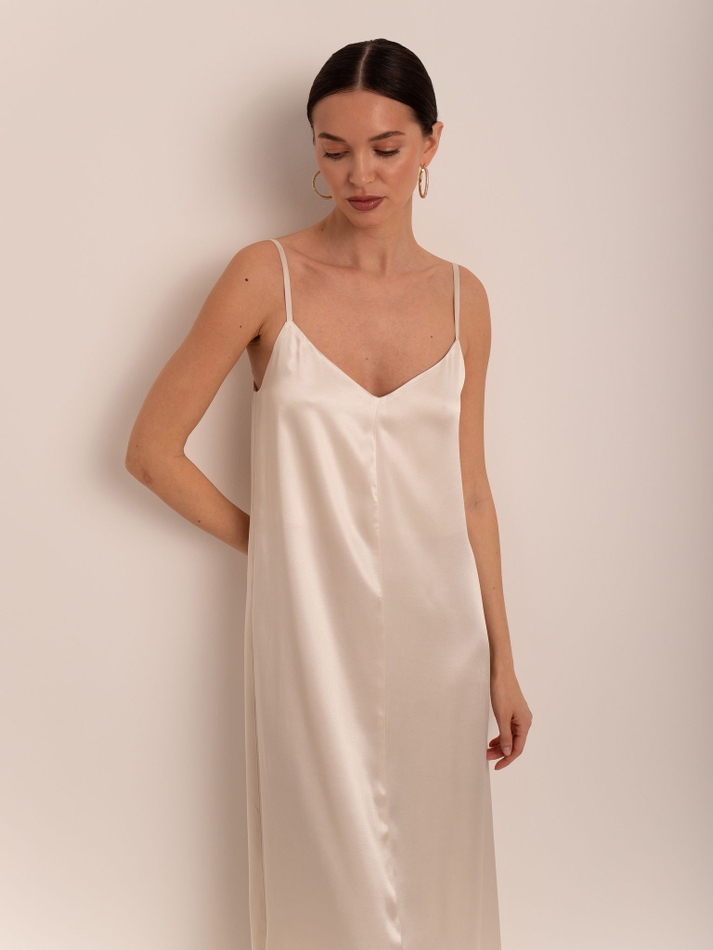 Платье-комбинация "Инэс" (44 / Кремовый / Вискоза 100%)