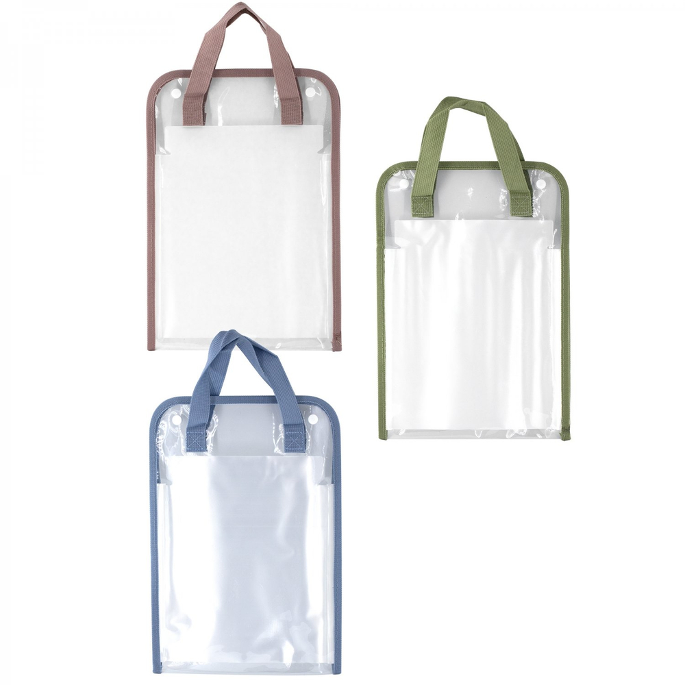 Папка-картотека с ручками Alingar, A4, 350х240 мм, вертикальная, на кнопках, 800 мкм, 13 отделений, прозрачная, глянец, ассорти