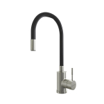 Смеситель для кухни 35k MIXLINE MLSS-0325 ЧЕРНЫЙ гибкий силиконовый излив