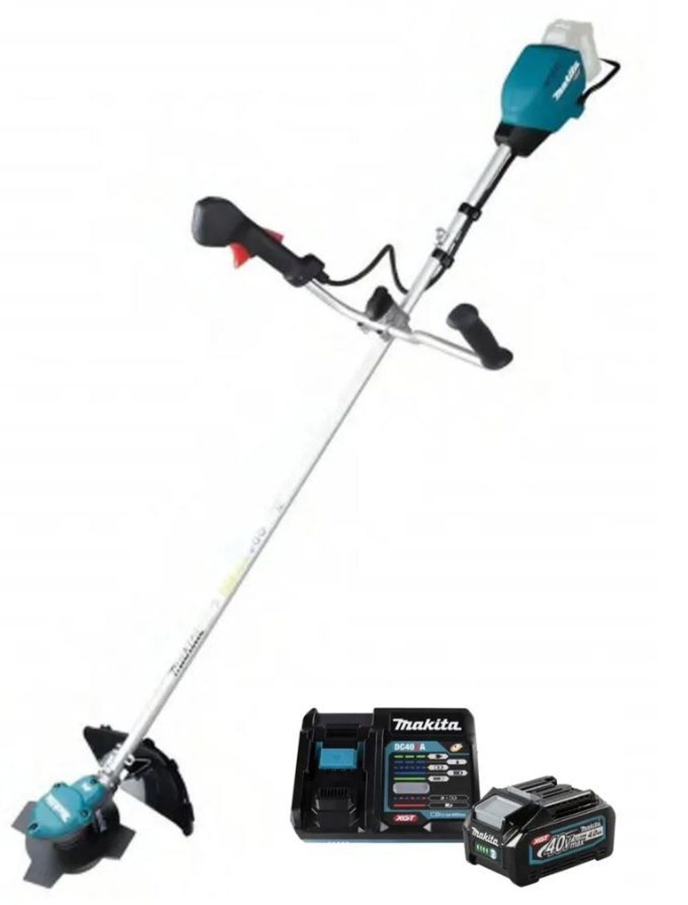 Коса аккум. XGT 40vMAX, 550Вт, велорукоятка, нож 4T, d-23см, М10xLН 1x4.0Ач, DC40RA Makita UR002GZ05D401