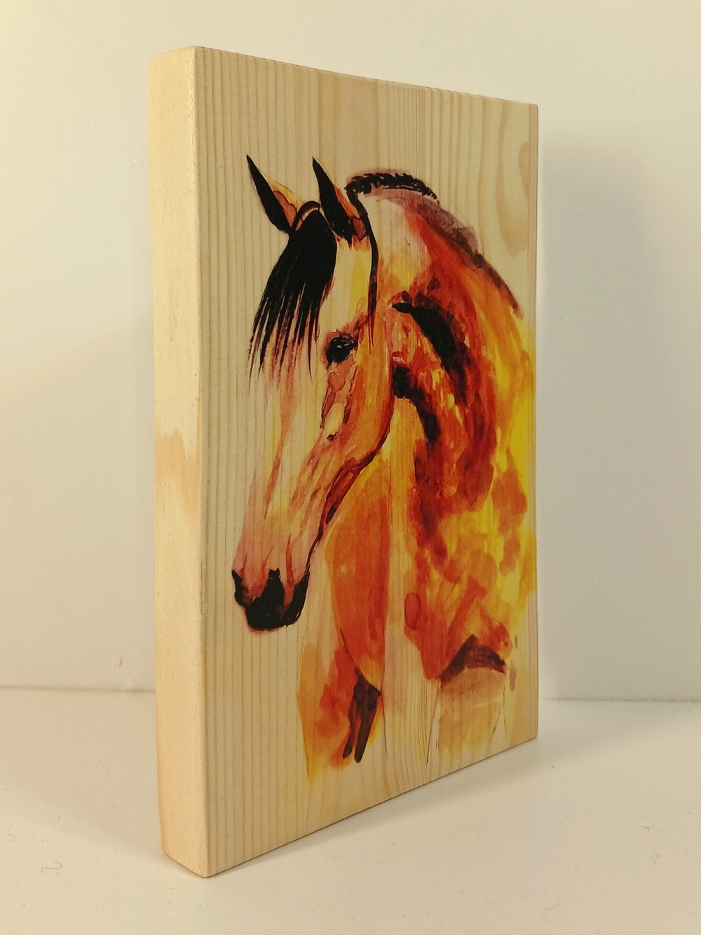 Панно деревянное настенное СВЕТЛОГОРЫ. Лошадь светлая