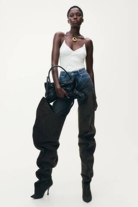 H&M - Glenn Martens Топ без рукавов в рубчик, белый