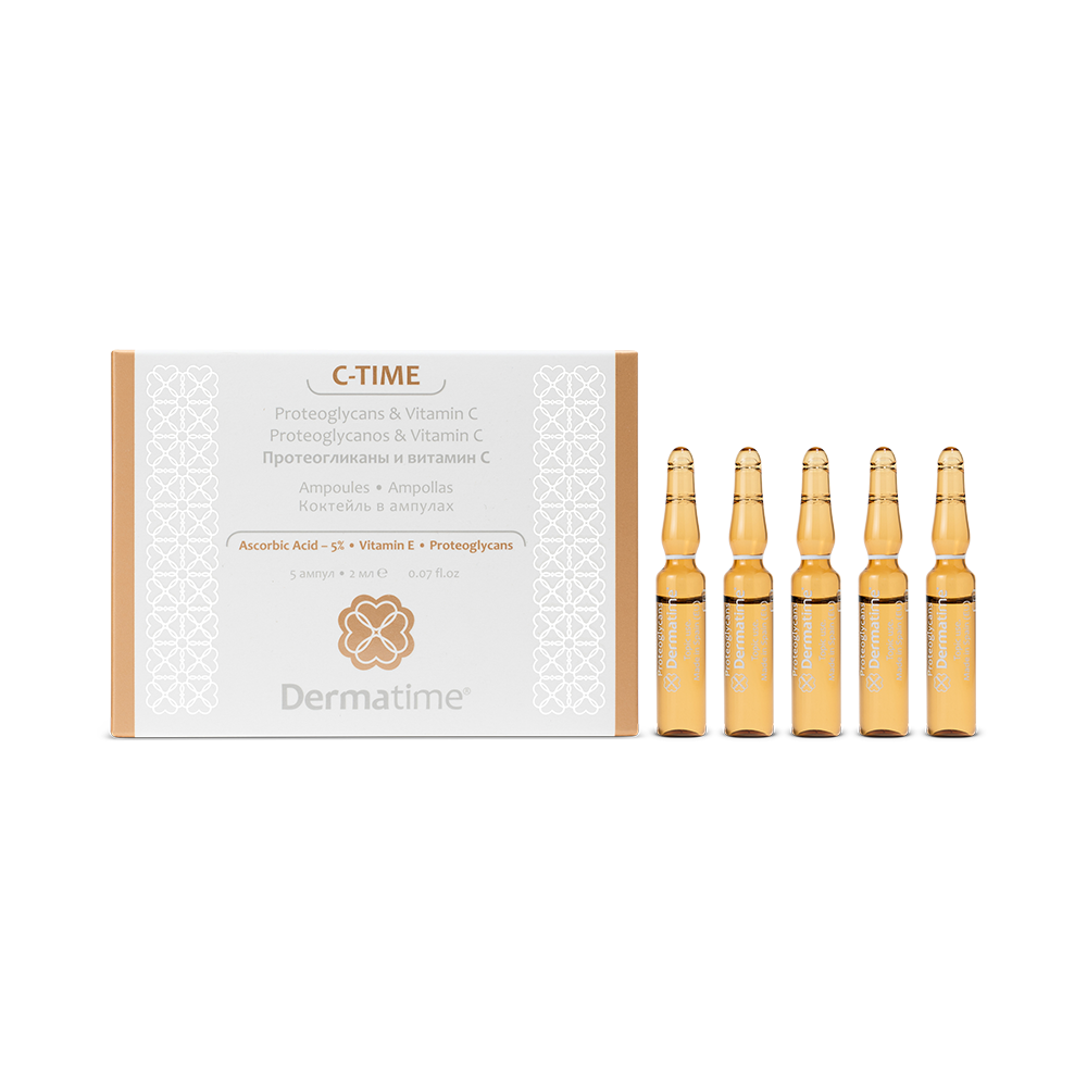 DERMATIME C-TIME Proteoglycans & Vitamin C – Протеогликаны и витамин С – Коктейль в ампулах (5 амп. * 2 мл)