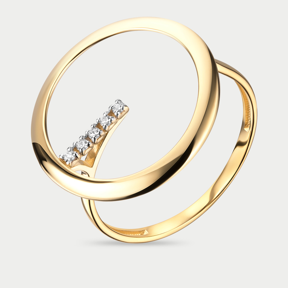 Кольцо женское из желтого золота 585 пробы с фианитами (арт. 017941-4102)