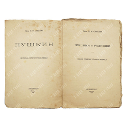 Сакулин П. Н. Пушкин и Радищев. Новое решение старого вопроса. 1920