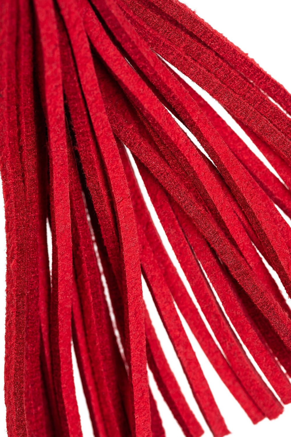 Зажимы на соски «Вилки» с красными кисточками из замши (Цвет: красный)