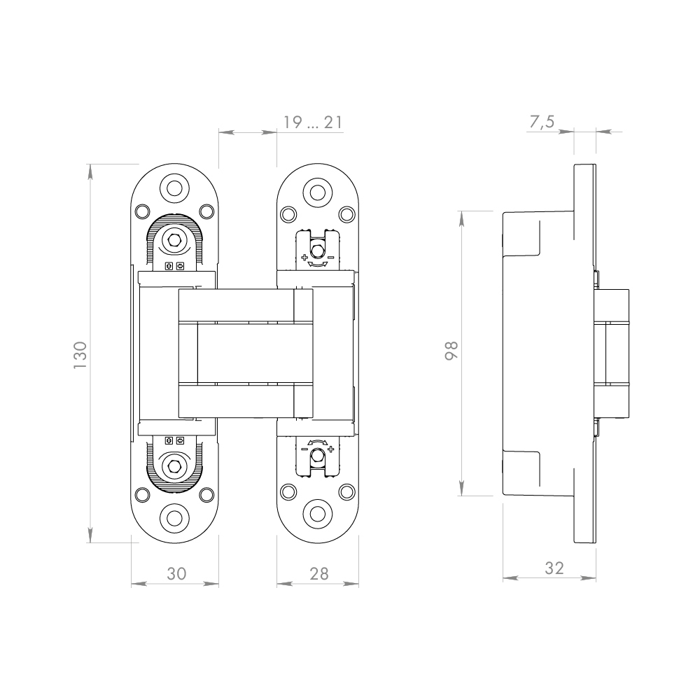 Петля скрытой установки U3D5000.VPG BL черный TECH